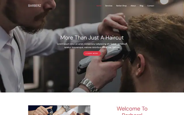Barberz website template preview