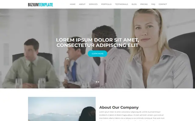 Bizium website template preview