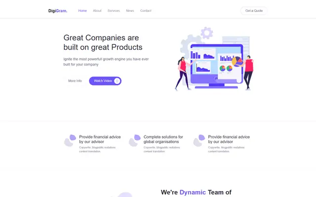 Digigram website template preview