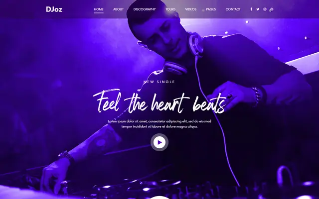 DJ Oz website template preview