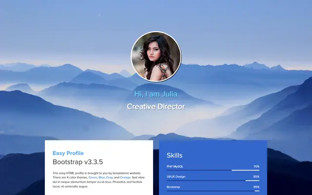 Easy Profile website template preview