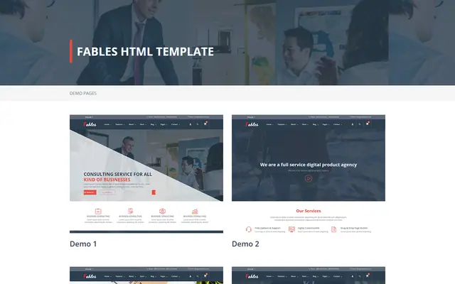 Fables website template preview