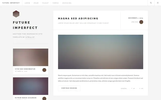 Future Imperfect website template preview