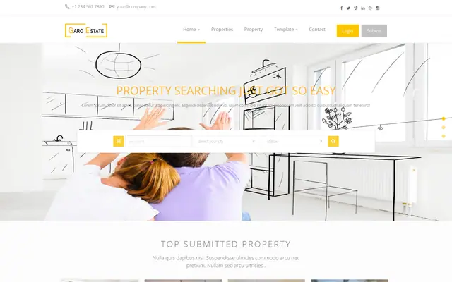 Garo Estate website template preview