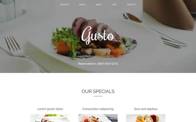 Gusto website template preview