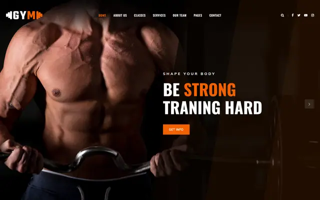 Gym Life website template preview