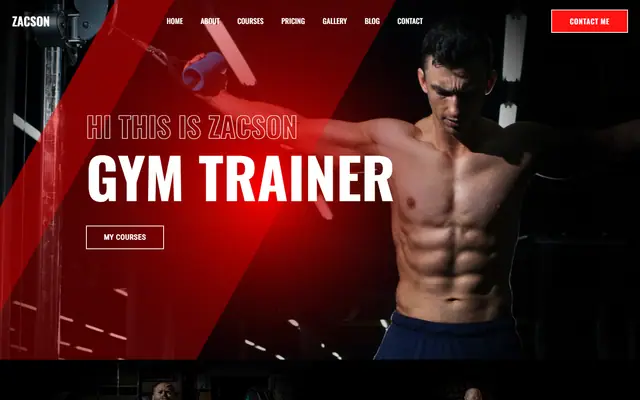 Gym Trainer website template preview