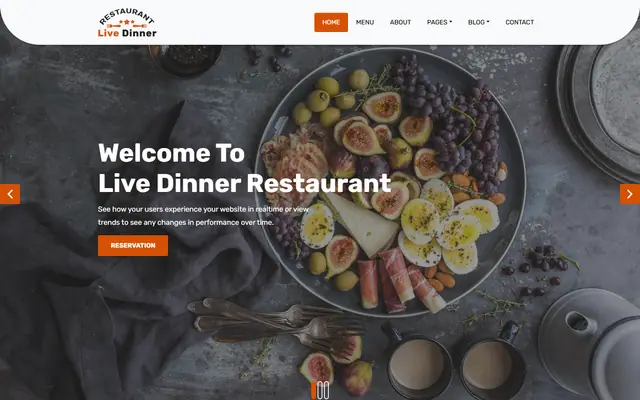 Live Dinner website template preview