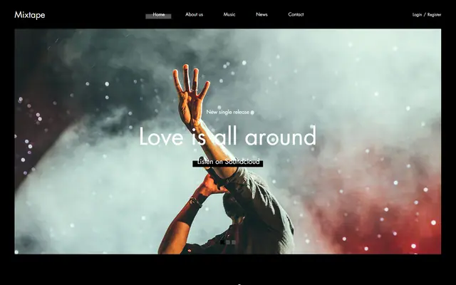 Mixtape website template preview
