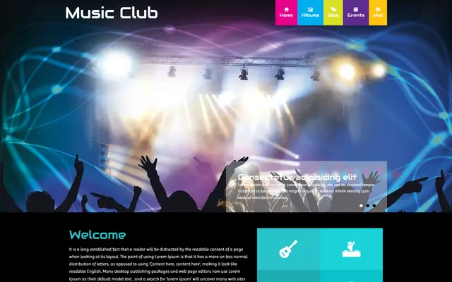 Music Club website template preview