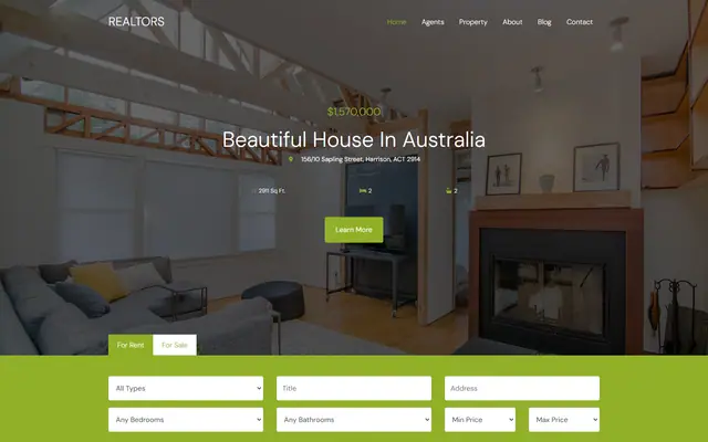 Realtors website template preview