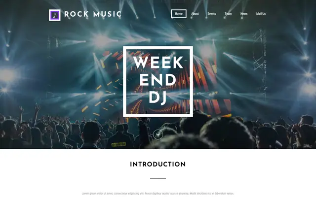 Rock Music website template preview