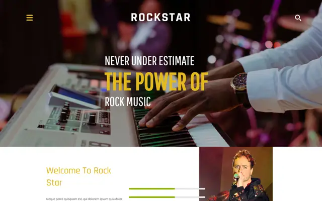 Rock Star website template preview
