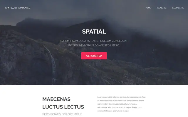 Spatial website template preview