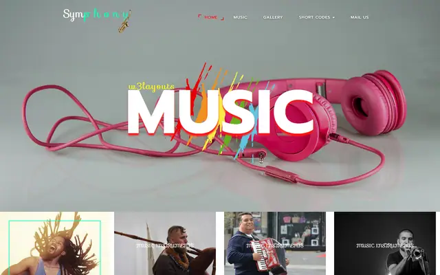 Symphony website template preview