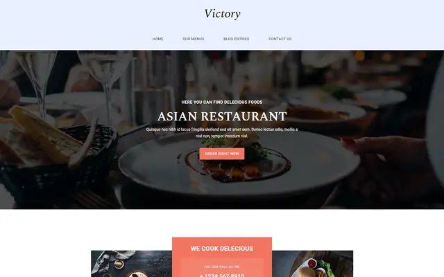 Victory website template preview