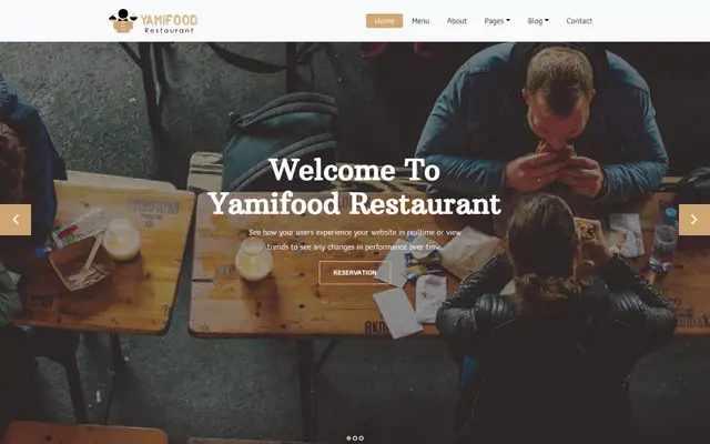 Yamifood website template preview