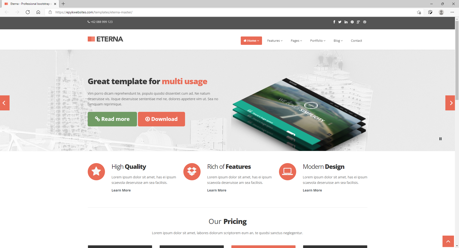 Element Website Template