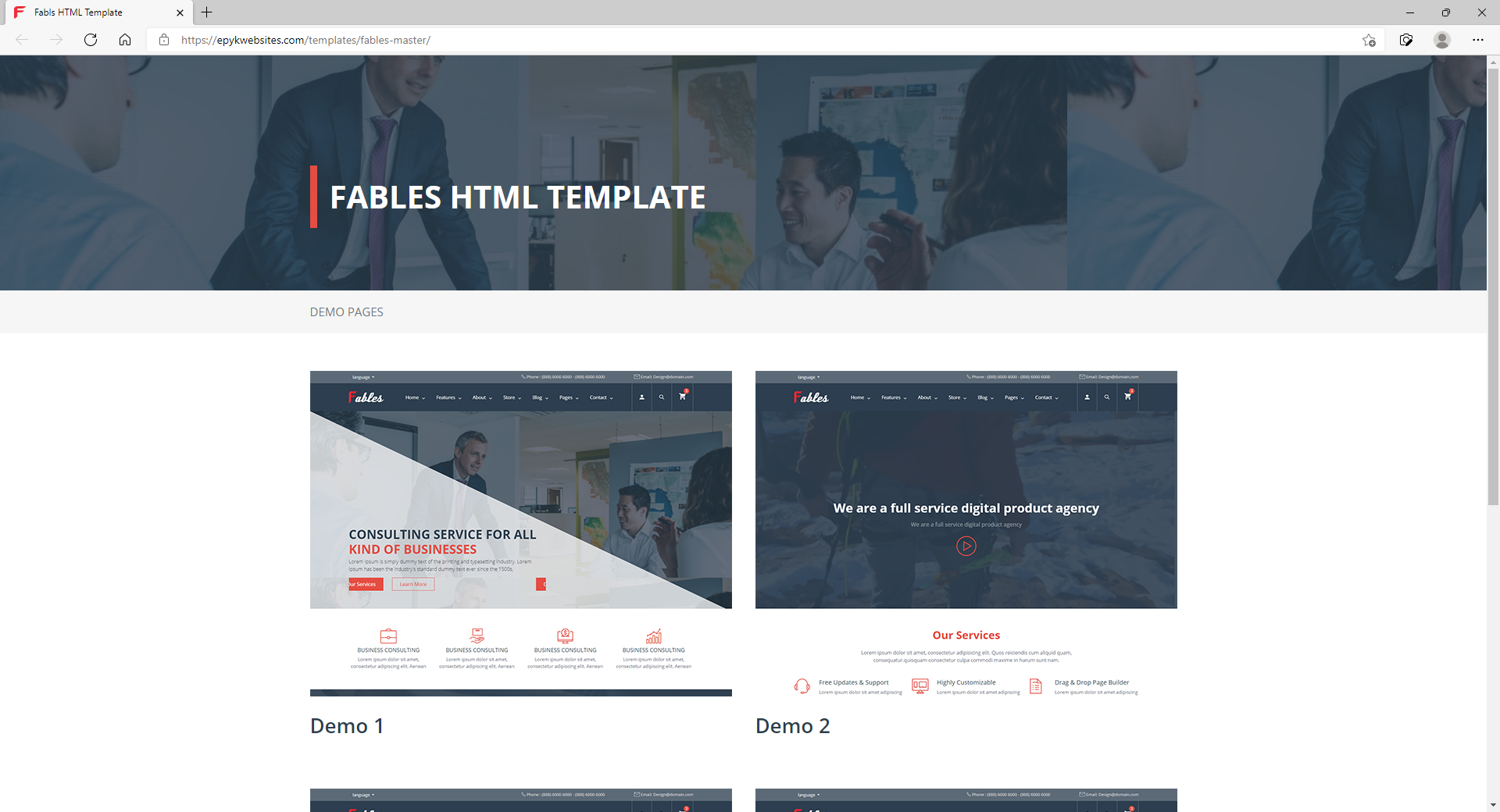 Element Website Template